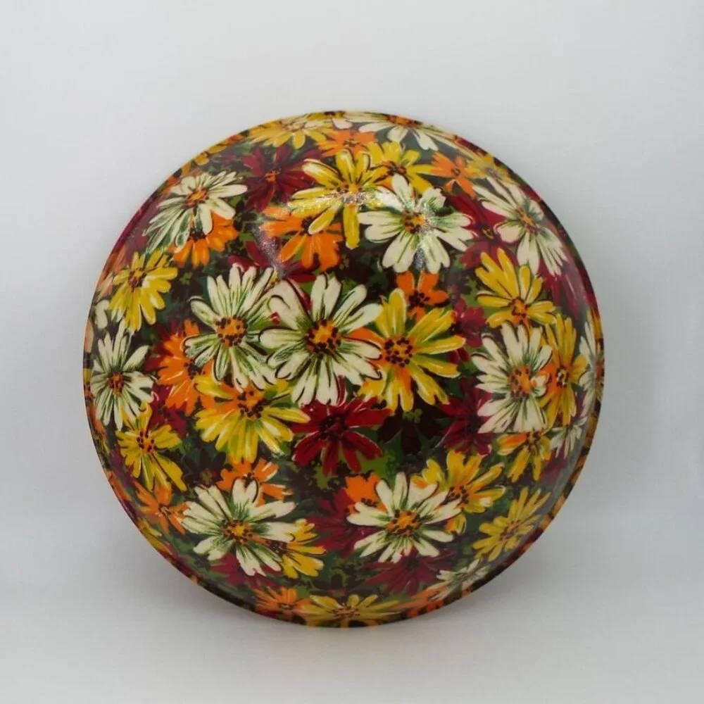 Vintage MCM Multicolor Floral Fiberglass 14
